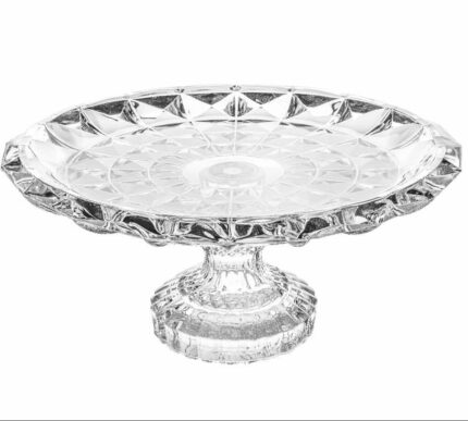 شیرینی خوری پایه دار ساکورا مدل اکوامارین بلور شفاف کد SK17871700W
