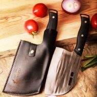 تصویر ساطور گوزننشان مدل حرفهای با تیغه فولادی و دسته ارگونومیک