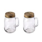بانکه کنینگ دسته‌دار مدل IG-753 با بدنه شیشه‌ای شفاف و درب فلزی طلایی