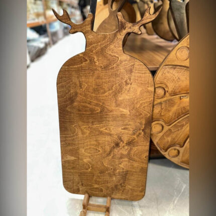 تخته سرو چوبی طرح شاخ گوزن با ابعاد ۳۶×۷۵ سانت