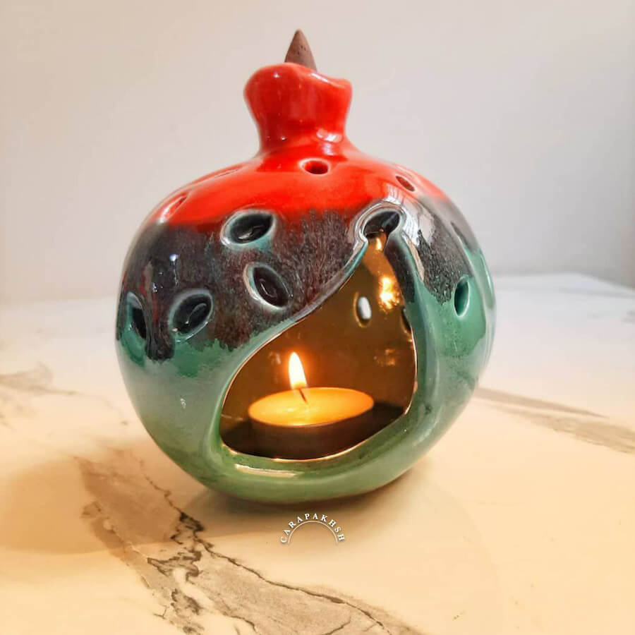 جاشمعی سرامیکی وارمردار انار جاشمعی سرامیکی وارمردار طرح انار