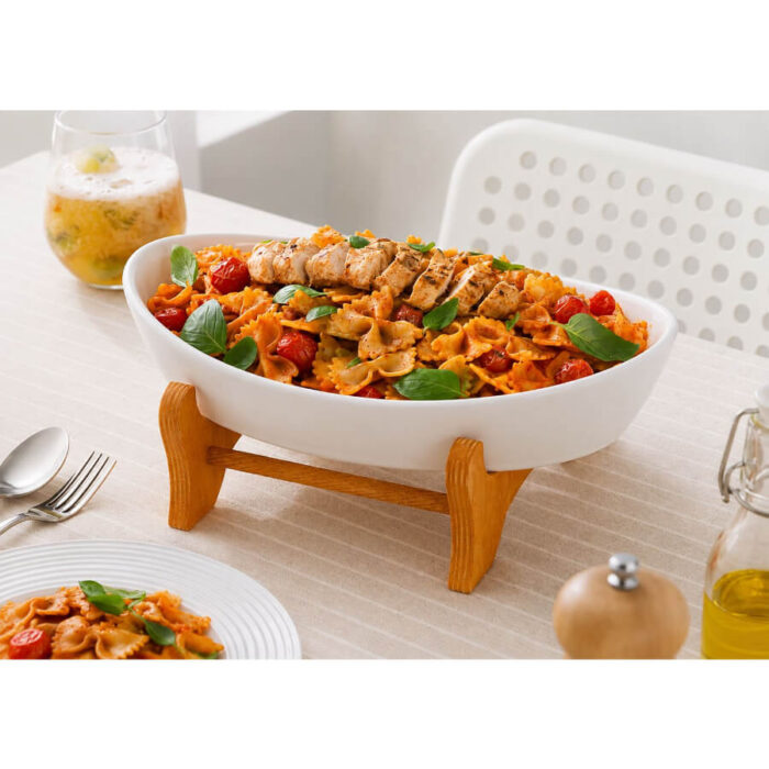 ست ظروف بیضی پایه چوبی - Image 4