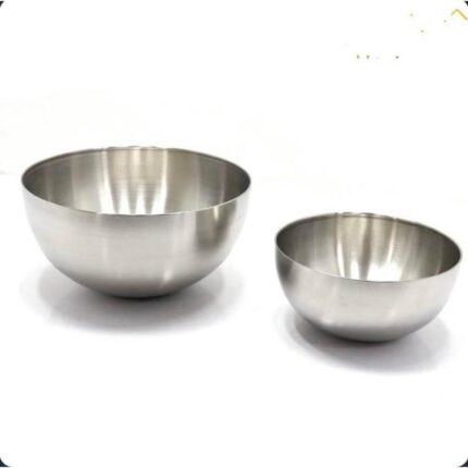 کاسه استیل در سه سایز با قطر ۱۵، ۲۰ و ۲۵ سانتی‌متر